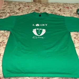 Lucky Groom Green Graphic Men's T-Shirt